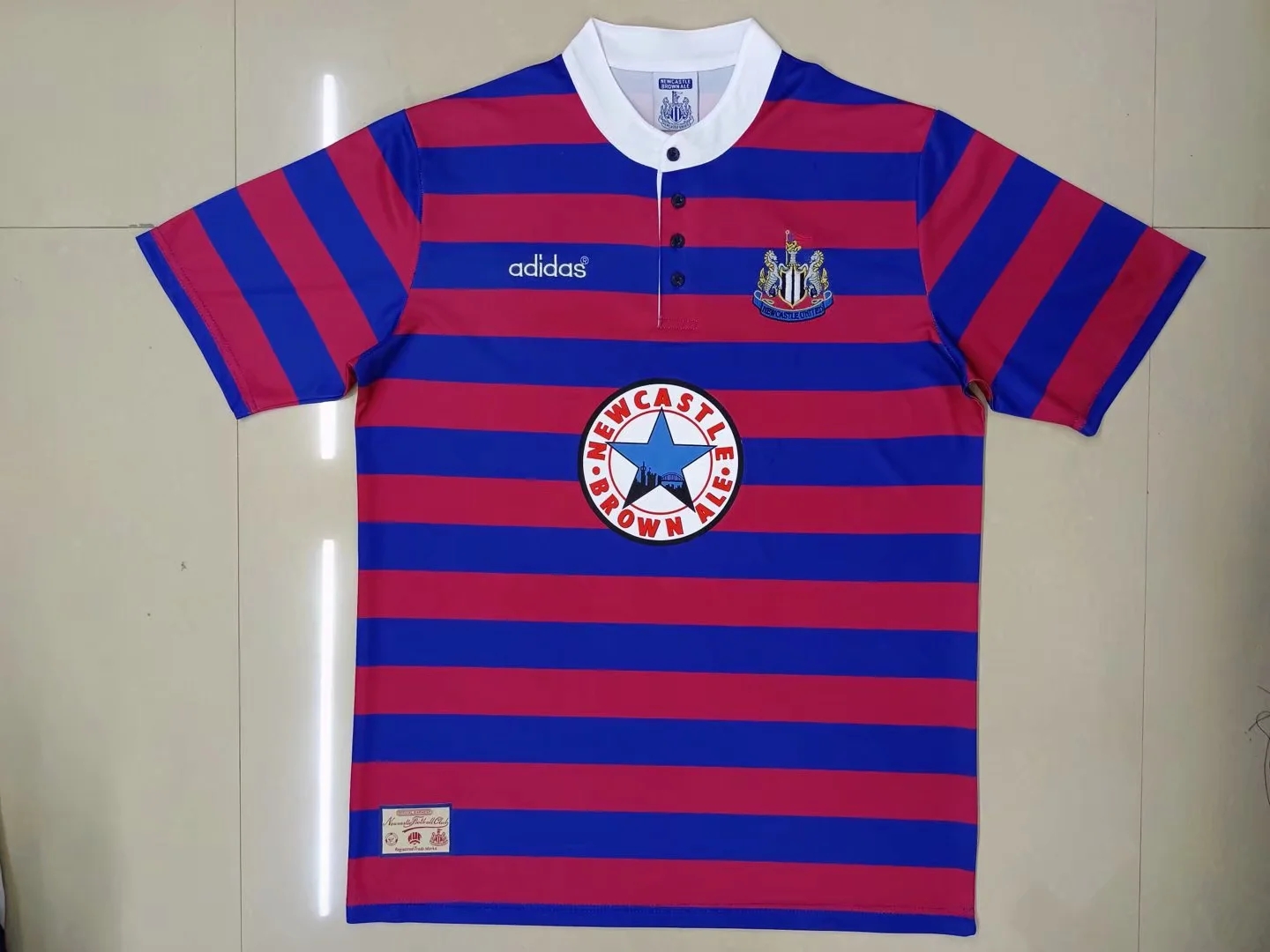 AAA Quality Newcastle 96/97 Away Red/Blue Soccer Jersey